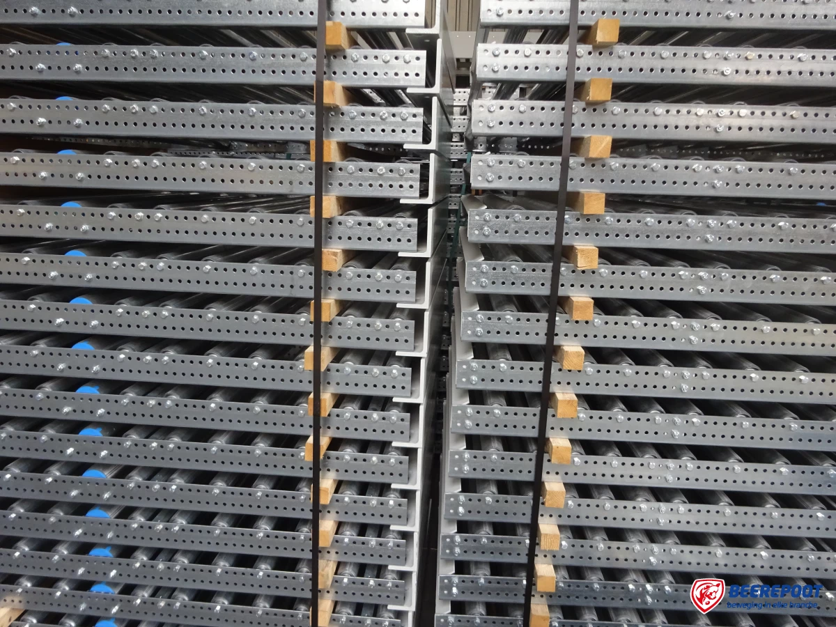 Rollenbaan, pallets